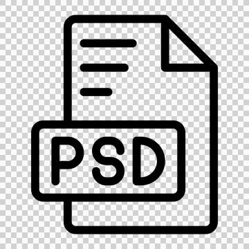 Psd icon outline style design image file. image extension format file type icon. Stock Illustration