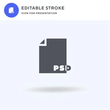 Psd icon vector, filled flat sign, solid pictogram isolated on white, logo Stockillustratie