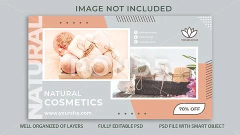 PSD mockup template Beauty natural cosmetics for health and beauty. PSD Template
