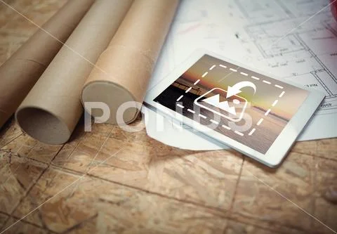 Blueprint Cardboard Psd Tube Mockup