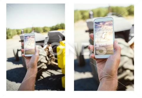 PSD template of hand using mobile phone Modello PSD