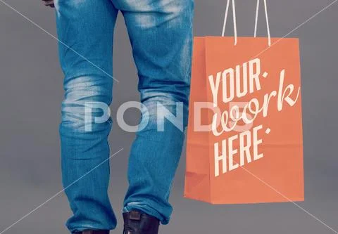 PSD template of man holding bag PSD 템플릿