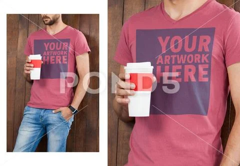 PSD template of man wearing t-shirt PSD-Vorlage