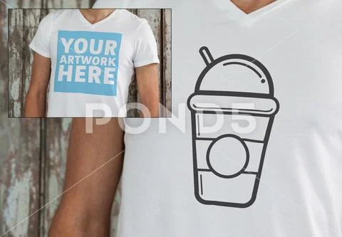 PSD template of man wearing white t-shirt Plantilla PSD