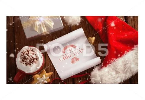 PSD template of Santa letter on wooden table Modello PSD
