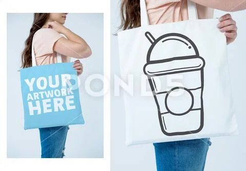 PSD template of woman with bag Plantilla PSD