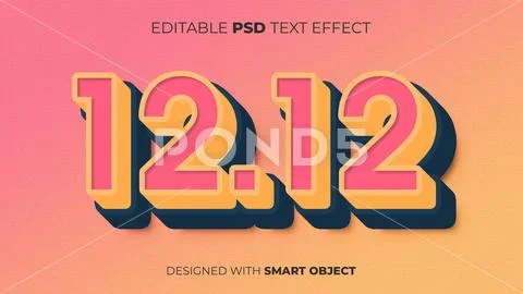 PSD Text Effect of 12.12 Sale for Title, Copy, Poster, Discount, etc. Modello PSD