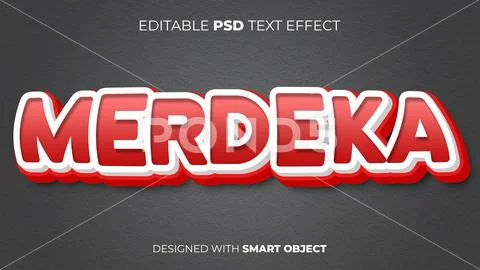 PSD Text Effect of Merdeka for Indonesian Independence Day Modèle PSD