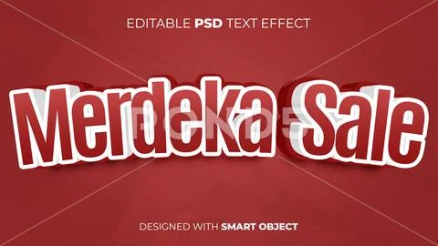 PSD Text Effect of Merdeka Sale for Indonesian Independence Day PSD 模板