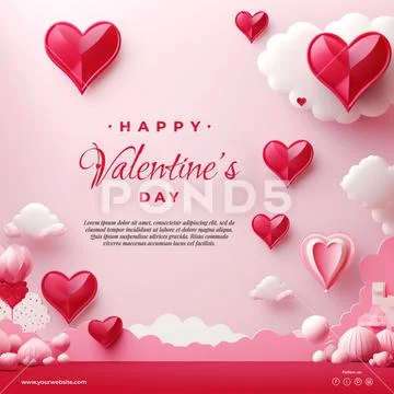 Psd-valentines-day-background-paper-style PSD Template
