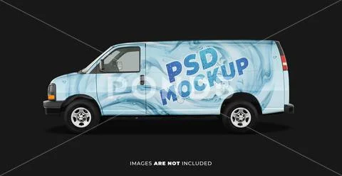 PSD Van Wrap mockups - Chevy express 2007 PSD Template