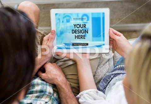PSD website design template on the digital tablet screen PSD Template