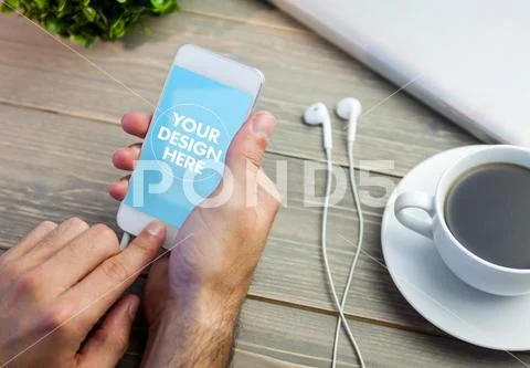 PSD website design template on the mobile phone screen PSD Template