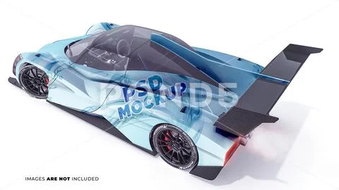 PSD Wrap Mockups - Luxury Left Rear View PSD Template
