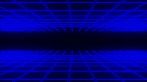 Pseudo 3d Illustration Cyber Space. Ultraviolet Light Abstract Technology Grid Stock Footage 156678475