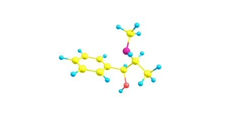 Pseudoephedrine molecular structure isolated on white Stock Illustration