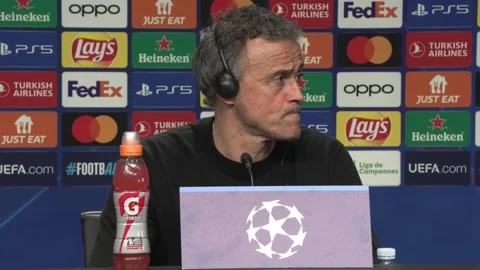 PSG secure quarter-final berth with 2-1 victory over Real Sociedad in UEFA Champ Stock Footage 266962740