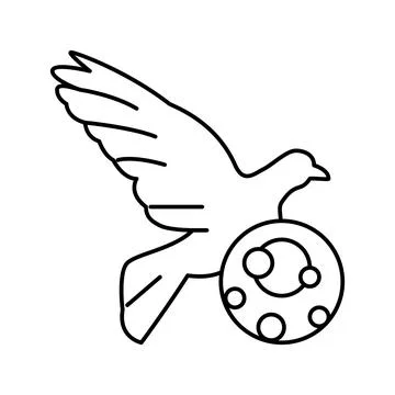 Psittacosis bird line icon vector illustration Stock Illustration