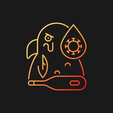 Psittacosis gradient vector icon for dark theme イラスト素材