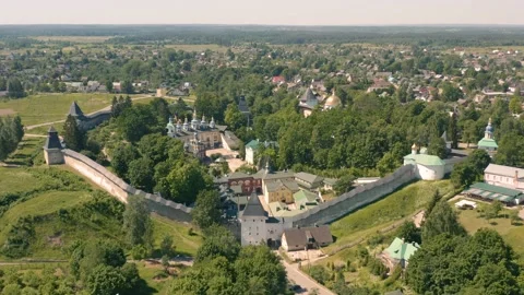 Pskov-Pechory Monastery in Russia Stock Footage 156190317