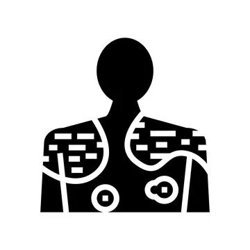 Psoriasis disease glyph icon vector illustration Illustrazione stock
