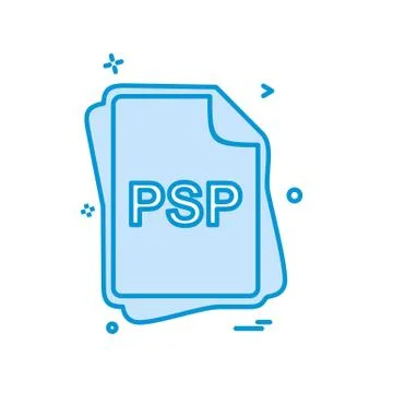 PSP file type icon design vector Stock Illustration