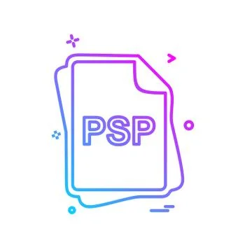 PSP file type icon design vector Stock Illustration