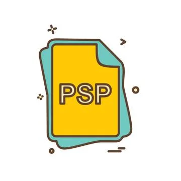 PSP file type icon design vector Stock Illustration