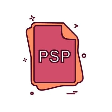 PSP file type icon design vector Stock Illustration