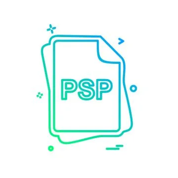 PSP file type icon design vector Stock Illustration
