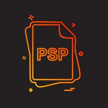 PSP file type icon design vector Stock Illustration