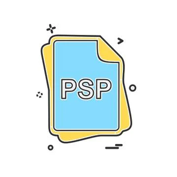 PSP file type icon design vector Stock Illustration
