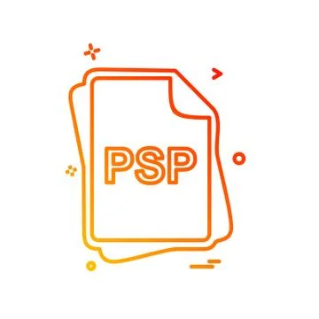 PSP file type icon design vector Stock Illustration