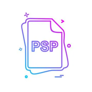 PSP file type icon design vector Stock Illustration