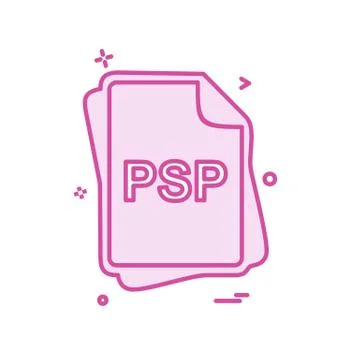 PSP file type icon design vector Stock Illustration