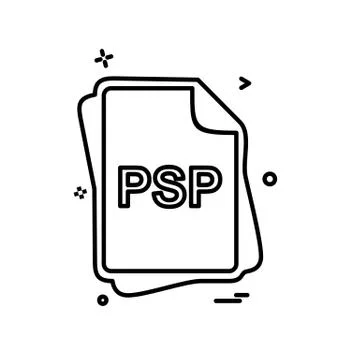 PSP file type icon design vector Stock Illustration