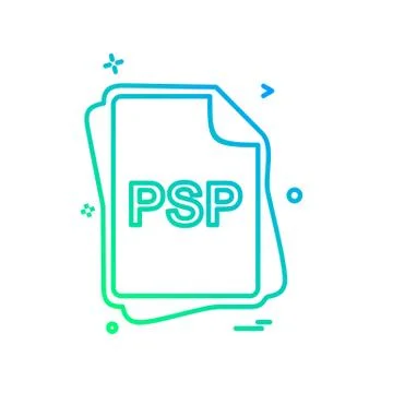 PSP file type icon design vector Stock Illustration