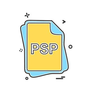 PSP file type icon design vector Stock Illustration