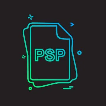 PSP file type icon design vector Stock Illustration