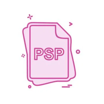 PSP file type icon design vector Stock Illustration