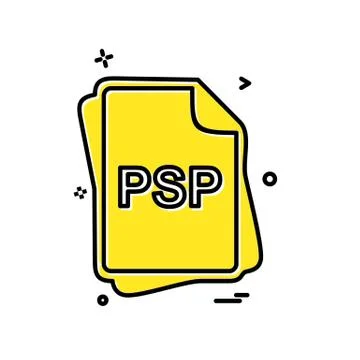 PSP file type icon design vector Stock Illustration