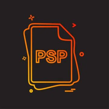 PSP file type icon design vector Stock Illustration
