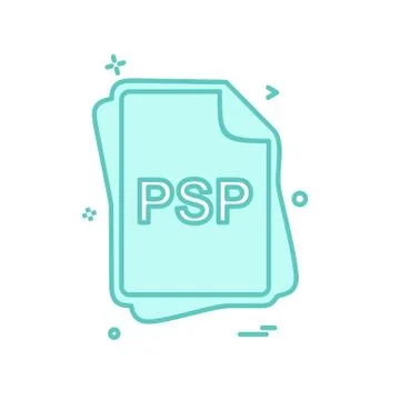 PSP file type icon design vector Stock Illustration
