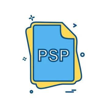 PSP file type icon design vector Stock Illustration