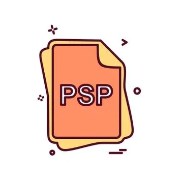PSP file type icon design vector Stock Illustration