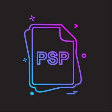 PSP file type icon design vector Stock Illustration
