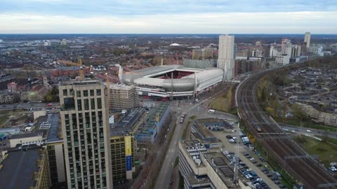 PSV Eindhoven Stadium Aerial 4K | Philips Stadion Drone View Netherlands Stock Footage 322696297