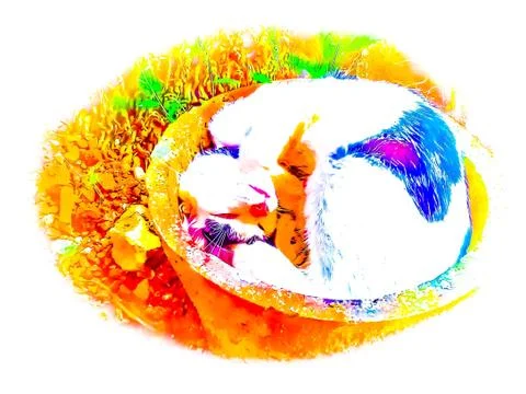 Psycedelic abstract cat Stock Photos