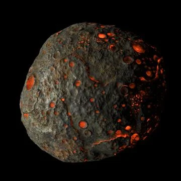 Psyche - Hot asteroid, 3d rendering 스톡 일러스트