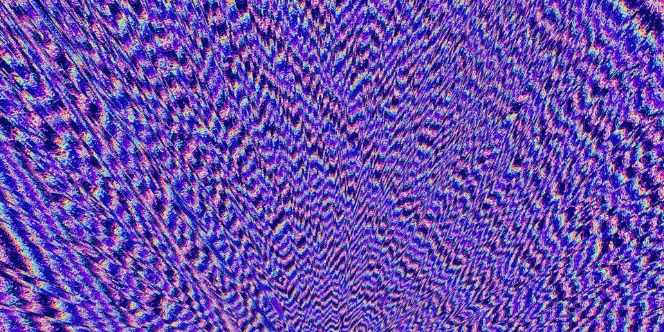 Psychedelic 3d background. Fluorescent. Glitch. Digital noise 3d. Stock-Illustration